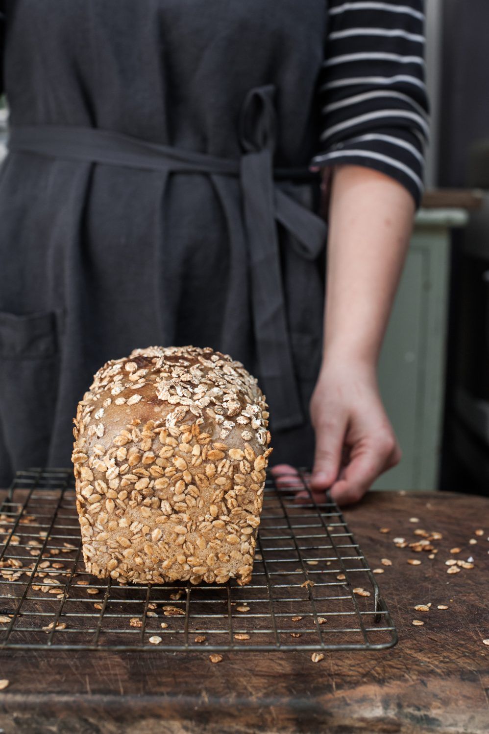 spelt flakes tin loaf