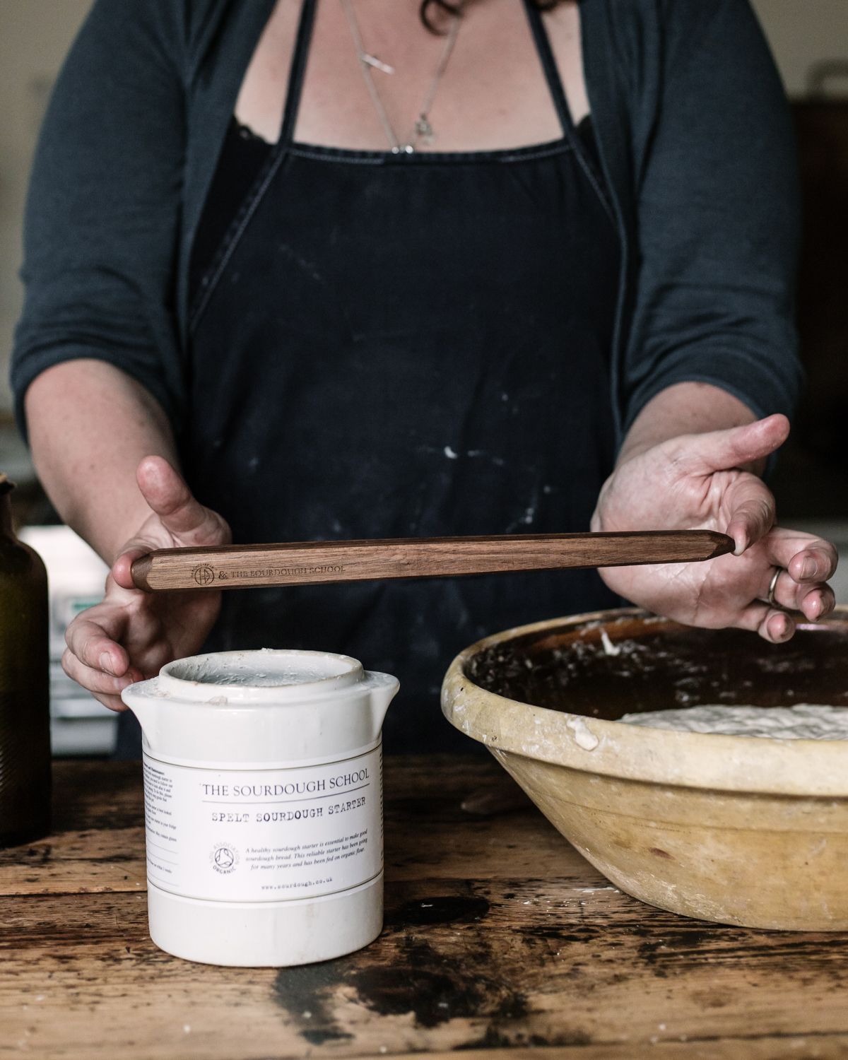 The Sourdough School - Hand Carved Wooden Spurtle - Image 2