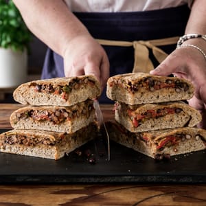 Black Bean Red Pepper Sourdough Naan
